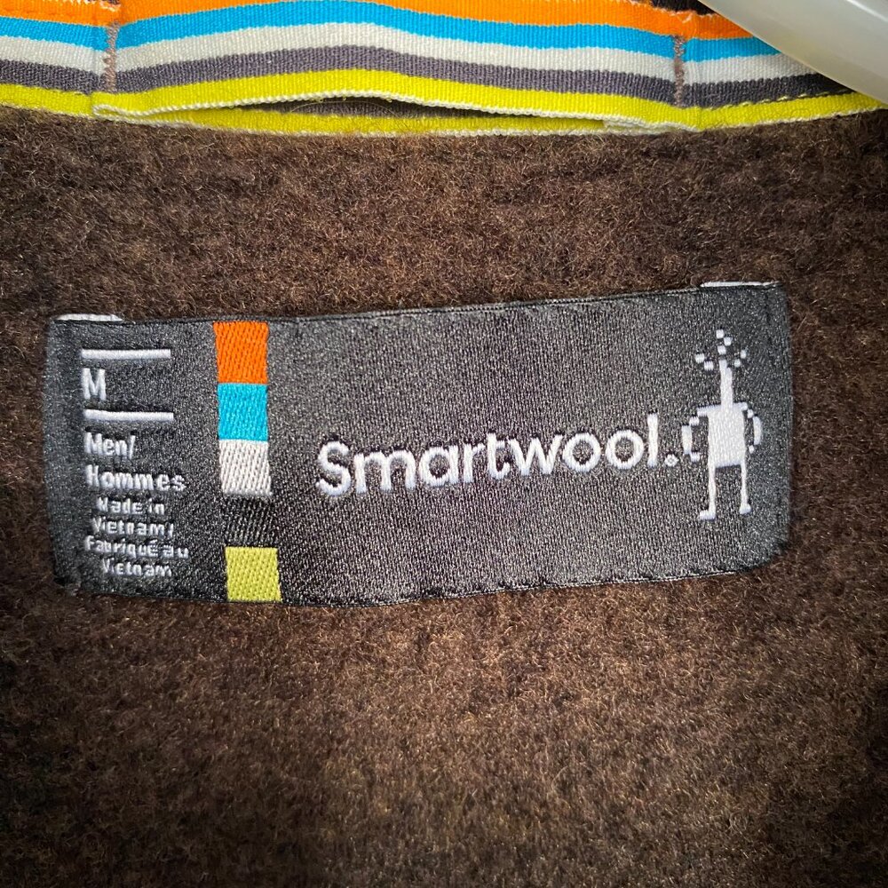 Smartwool Men’s Brown Recycled Wool Blend Fleece Vest Full Zip Size M - Picture 5 of 9